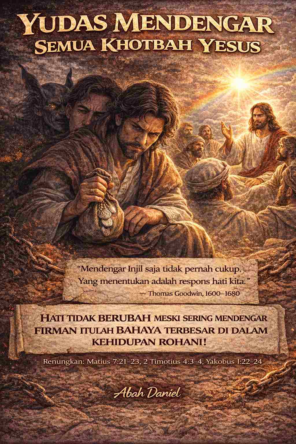 YUDAS MENDENGAR SEMUA KHOTBAH YESUS