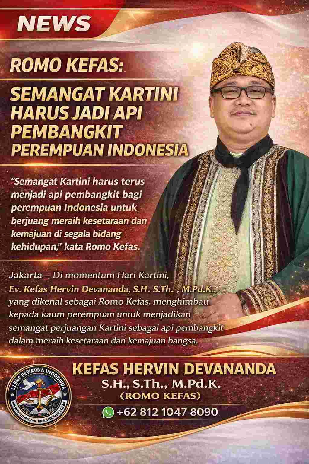 Romo Kefas: Semangat Kartini Harus Jadi Energi Nyata Pemberdayaan Perempuan