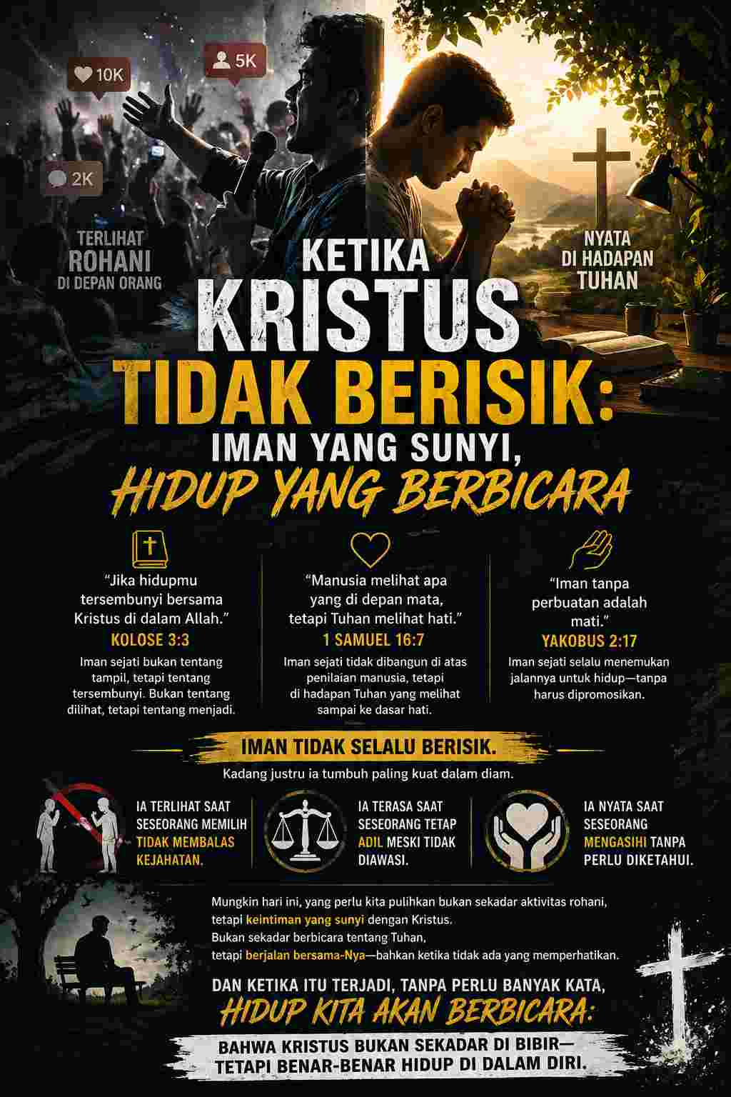 KETIKA KRISTUS TIDAK BERISIK: IMAN YANG SUNYI, HIDUP YANG BERBICARA